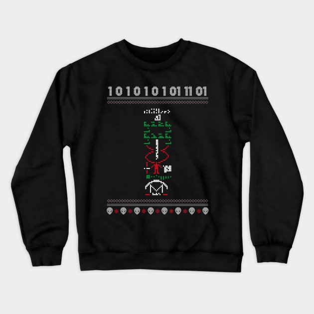 Ugly Arecibo Message Christmas Alien Astronomy Space Gift Crewneck Sweatshirt by stearman